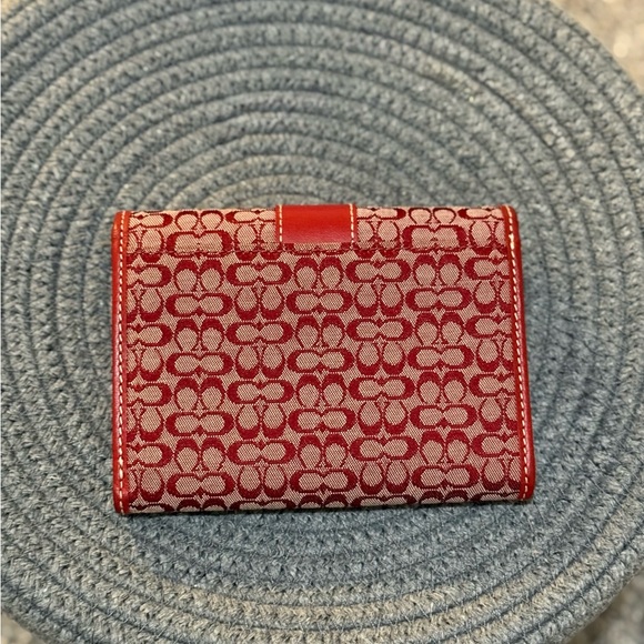 Coach Red Patterned Wallet - Picture 2 of 6